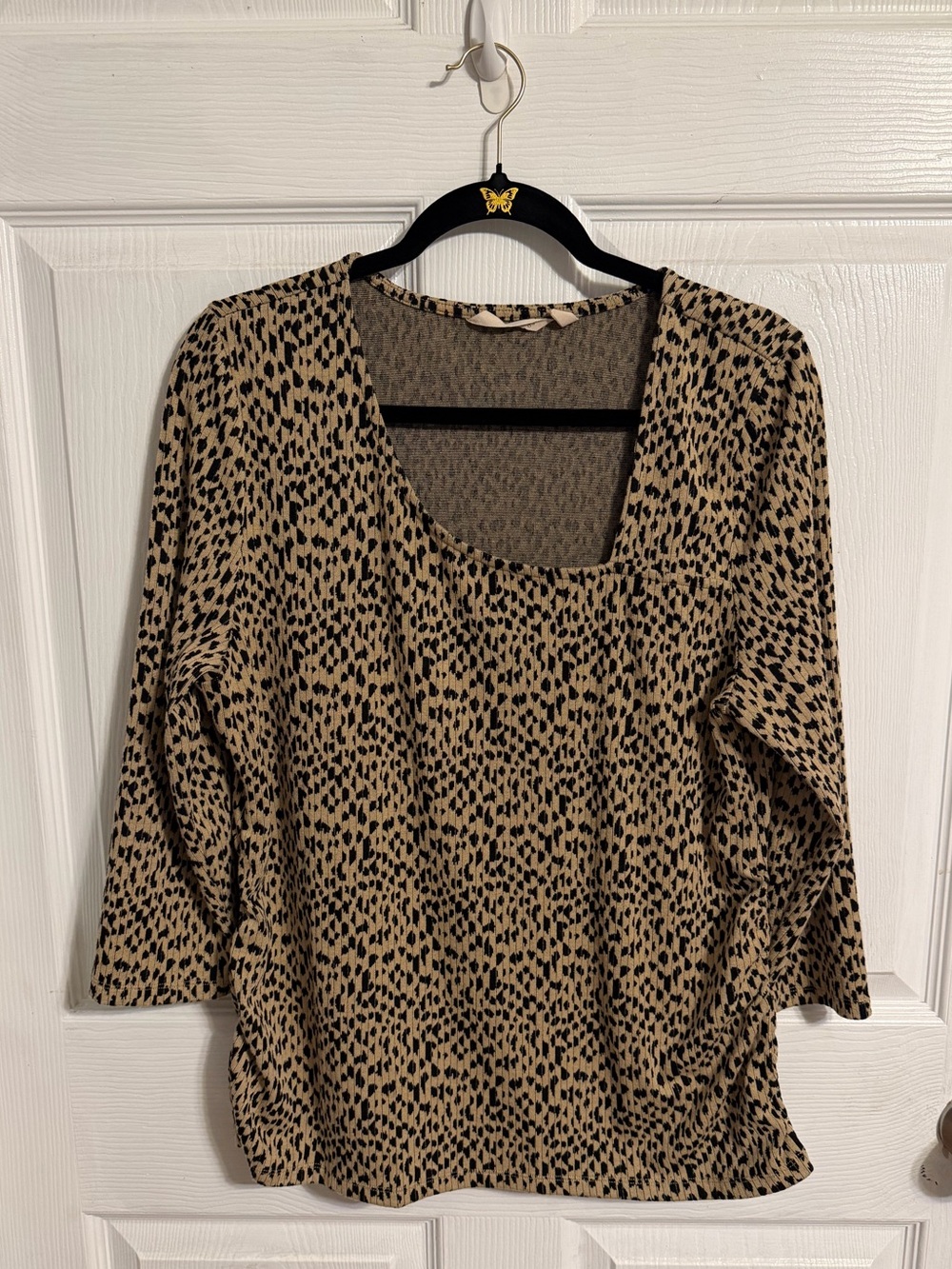 Soft Surroundings ribbed leopard print shirt eclectic animal print